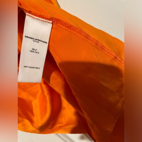 New! Revolve x Amanda Uprichard Silk Jade Halter Mini Dress Fire Orange❤️‍🔥M NWT - Picture 9 of 12